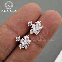 Crowned Cz Stud Earrings