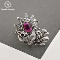 Fancy Peacock Cocktail Ring