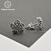 Floral Marcasite Studs