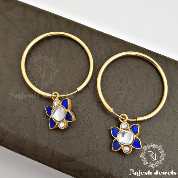 Gracefull Kundan Hoop Earrings