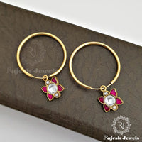 Alluring Kundan Hoop Earrings